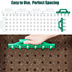HHTHH Seed Dibber, Multifunctional Seed Spacer Tool, Seed-in Soil Digger Garden Spacer aid for Planting Seeds Laying Out ideally Spaced Rows (Green)