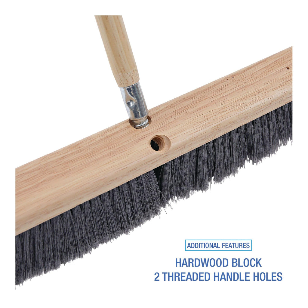 Boardwalk BWK20424 Floor Brush Head, 3" Gray Flagged Polypropylene, 24"
