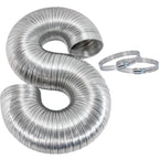 Eastman 8 Foot ArmorFlex Dryer Vent, Flexible Aluminum Duct with Clamps, Semi-Rigid, 69028