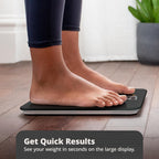 Greater Goods AccuCheck Digital Scale for Body Weight - Accurate Digital Bathroom Scale with High-Precision Sensors, Large Easy-to-Read Backlit Display, 400 lb Capacity, Auto Step-On (Black)