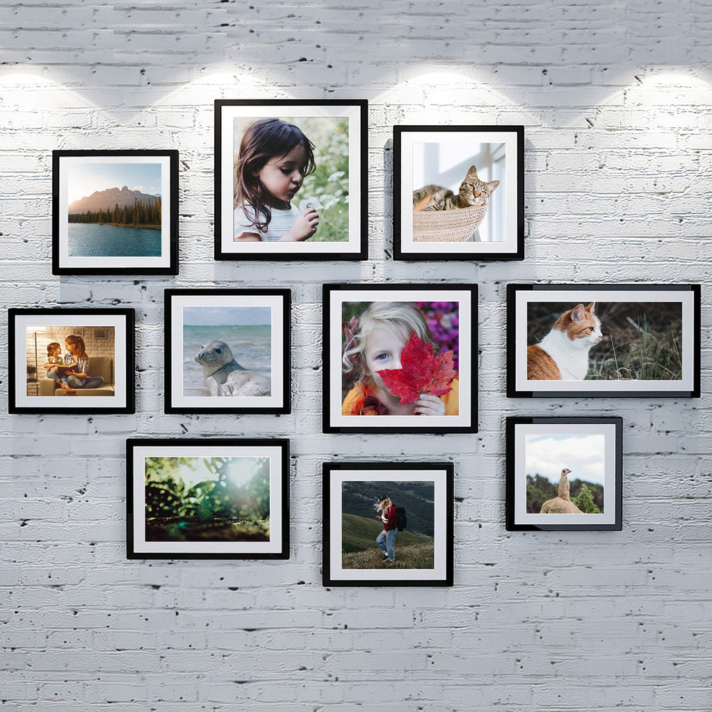 upsimples 9x12 Picture Frame, Gallery Wall Frames Set of 5, Black