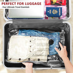 Travel Vacuum Bags for Clothing with Cordless Pump 18 Combo, Clear