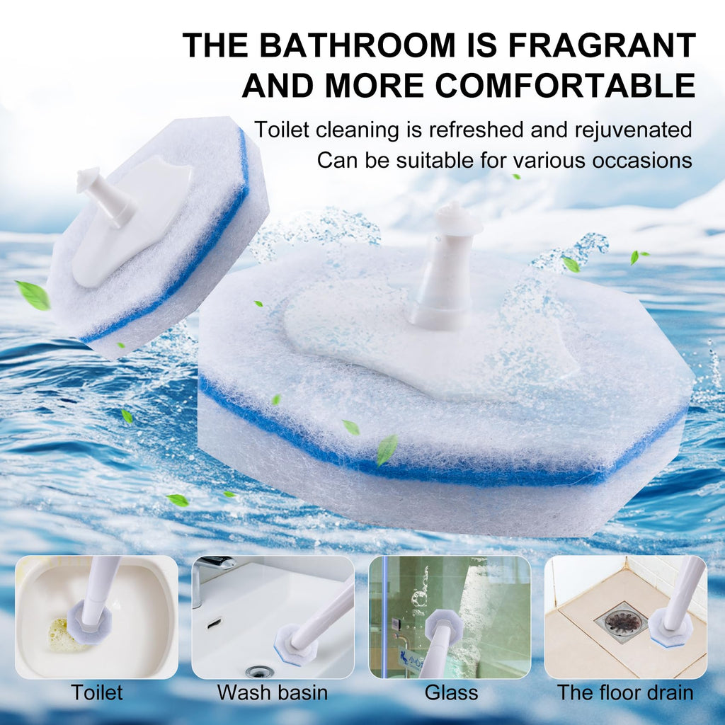 LufamlyGo Upgraded 60pcs Toilet Wand Refills fits Clorox Toilet Wand, Thickened Cleaning Layer, Won’t Fall Apart, Disposable Bathroom Cleaning Scrub Pads with Fresh Scent, for Home & Commercial Use