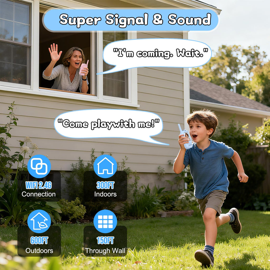 Video Walkie Talkies for Kids, 2 Pack Rechargeable Two Way Radios