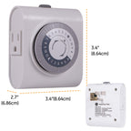 GE 24‑Hour Mechanical Outlet Timer Switch, Dual Grounded Plug‑in Control for Indoor Lighting, Lamps, Christmas Trees, Fans and Small Appliances (4 Pack), 66405