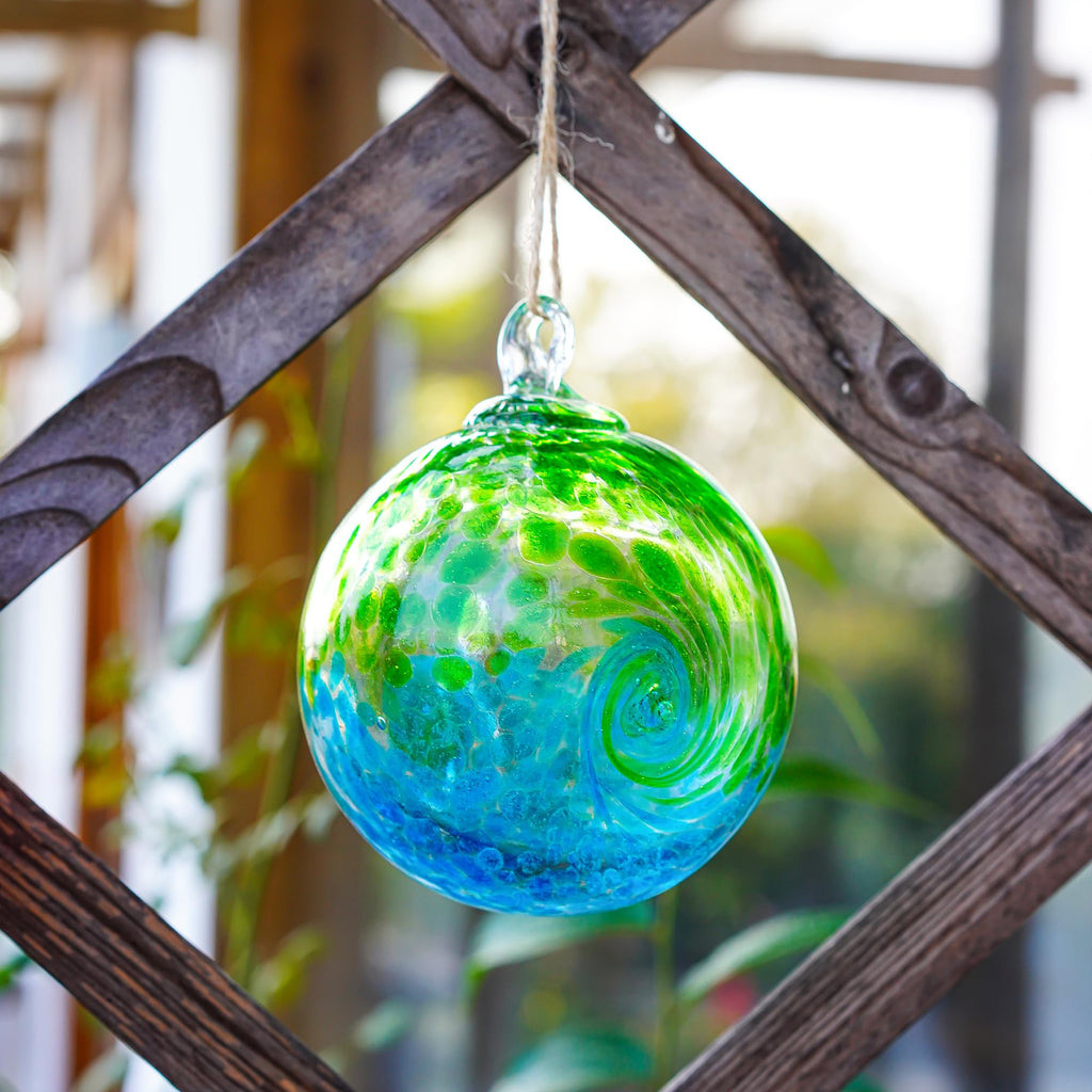4 Inch Hand Blown Glass Gazing Balls Green Glass Christmas Ball Ornaments