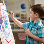 Melissa & Doug Easel Accessory Set - Paint, Cups, Brushes, Chalk, Paper, Dry-Erase Marker - FSC Certified