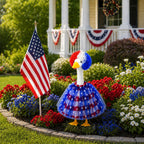 Allyix 4th of July Patriotic Porch Goose Outfits for 23 Inch Lawn Statue