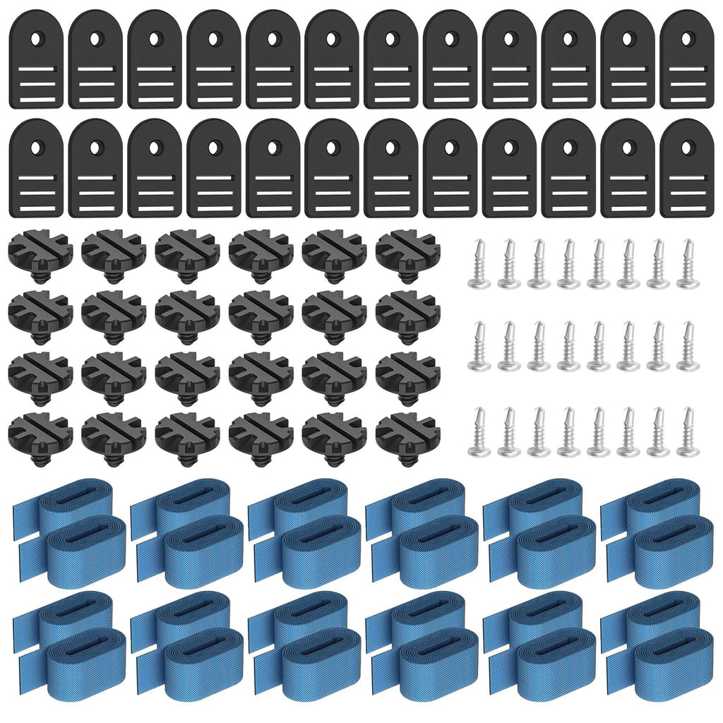 Tube and Solar Cover Fastening Kit FG-FASKIT for F-eherguard Inground and Aboveground Pool Roller - Includes 24 26" Straps, 24 Mounting Wcrews with Brackets, for Securing Solar Blankets to Solar Reels