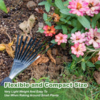 Haliaeetus Garden Hand Rake, 14.6'' Small Garden Rake for Tight Areas