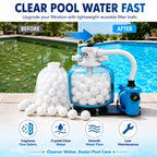 Bohodiy 1.5 lbs Pool Filter Balls for Sand Filter, Reusable Pool Fiber Filter Balls Replace 55lbs Pool Filter Sand，Efficient Pool Filter Media Balls for Filter Pump, Pool Cleaning (1.54 Lbs)