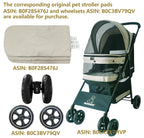 ROODO 4 Wheel Dog Cat Pet Stroller Best Lightweight Foldable Compact Portable Jogger All Terrain Travel Pet Gear Puppy Doggie Bunny Kitty Stroller for up to 30lbs Medium Small Dogs Cats(Light Khaki)