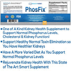 PhosFix 120 Pills Phosphorus Binder with Chitosan for Supporting Normal Phosphorus Levels and Kidney Health. Renal Supplement Optimal Health