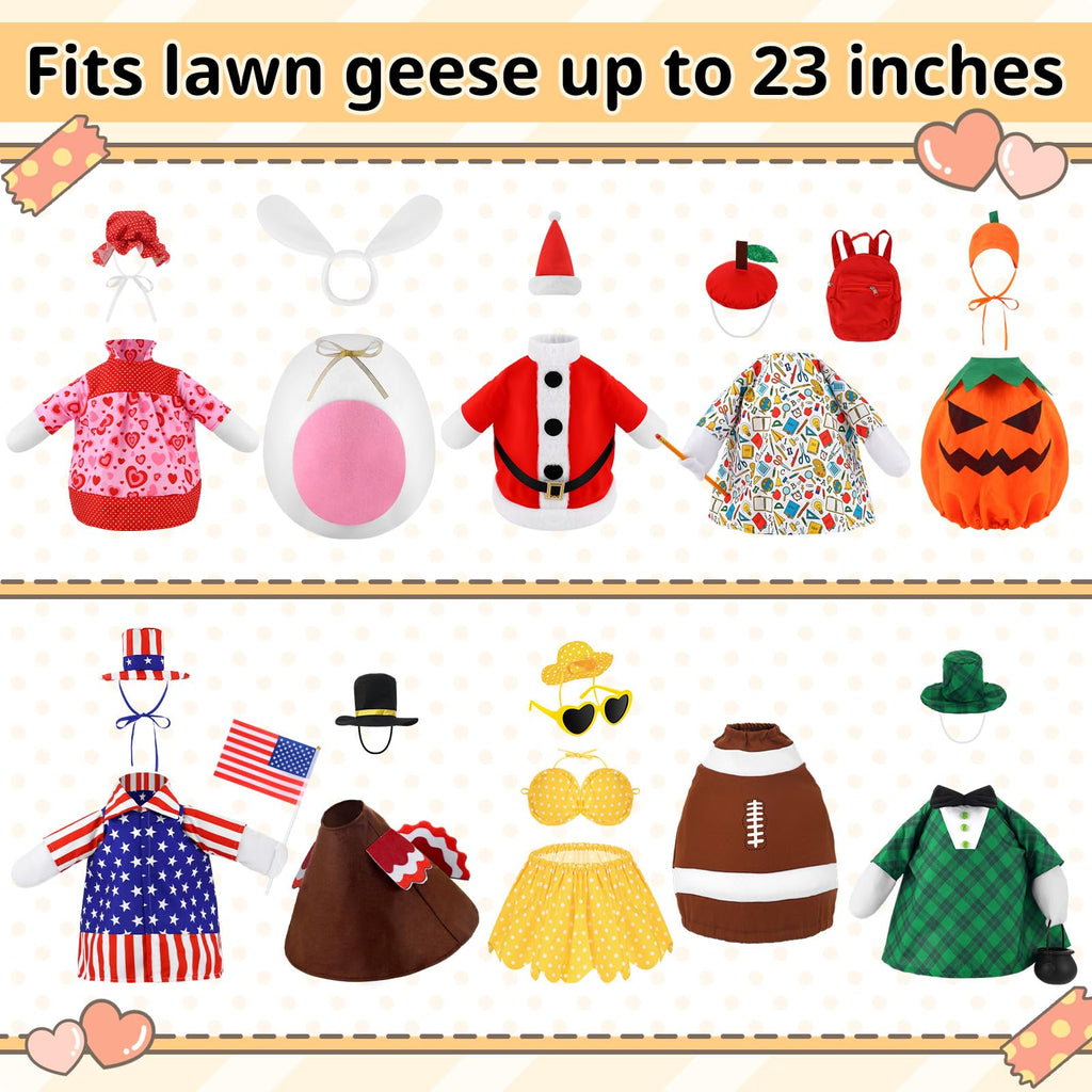 Booson 10 Pack Holiday Porch Goose Outfits 23 Inch