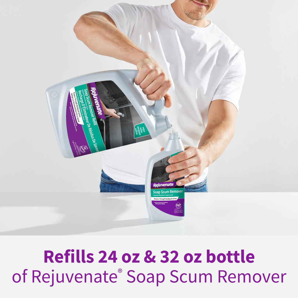 Rejuvenate Soap Scum Remover Refill Easily Dissolves Soap Scum Without Scrubbing, 1 Gallon, 2 Pack