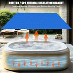 Kakolvan Solar Bubble Hot Tub Spa Cover for 6 x 6 FT Square Inflatable Swimming Pool Blanket Thermal Floating Insulation 16 Mil Bubble Solar Covers for Indoor Outdoor Spa Hot Tub Wrap Covers