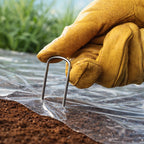 DeWitt 6 Inch U-Shaped Rounded Top Steel Anchor Pins, Garden Staples for Weed Barrier, Mats, Tarps, Garden, & Outdoor Landscaping, 100 Count, Silver