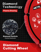 EZARC Diamond Cutting Wheel 5'' x 7/8 Inch for Metal, Cut Off Wheel with 5000+ Cuts on Rebar, Steel, Iron and INOX