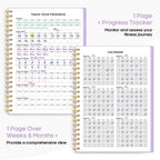 Fitness Workout Journal for Women & Men, A5(5.5" x 8.5") Workout Log Book Planner for Tracking, Progress, and Achieving Your Wellness Goals-Lavender