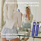 EASY TOMORROW - Natural Energy & Morning Vitality Jelly Stick - Daily Korean Skin Health Supplement & After Drinking Support with DHM & Glutathione - K-Beauty Inspired (White Grape Flavor, 20 Sticks)
