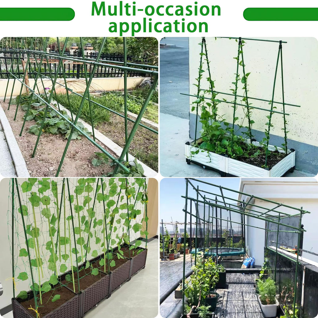 143 Pcs Garden Stakes Set,32 Sets of Fiberglass Plant Stakes Sticks,DIY 3ft 4ft 5ft 6ft 7ft Sturdy Plant Stakes for Tomato Vegetables, Sticks Support for Indoor Outdoor Plants Gardening Supplies