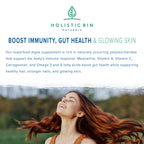 Holistic Bin Red Marine Algae Capsules Gigartina and Dumontiacea Red Algae Supplements | Gluten Free, Vegan, Wild Harvested | Rich in Vegan Omega 3 (40 Capsules)