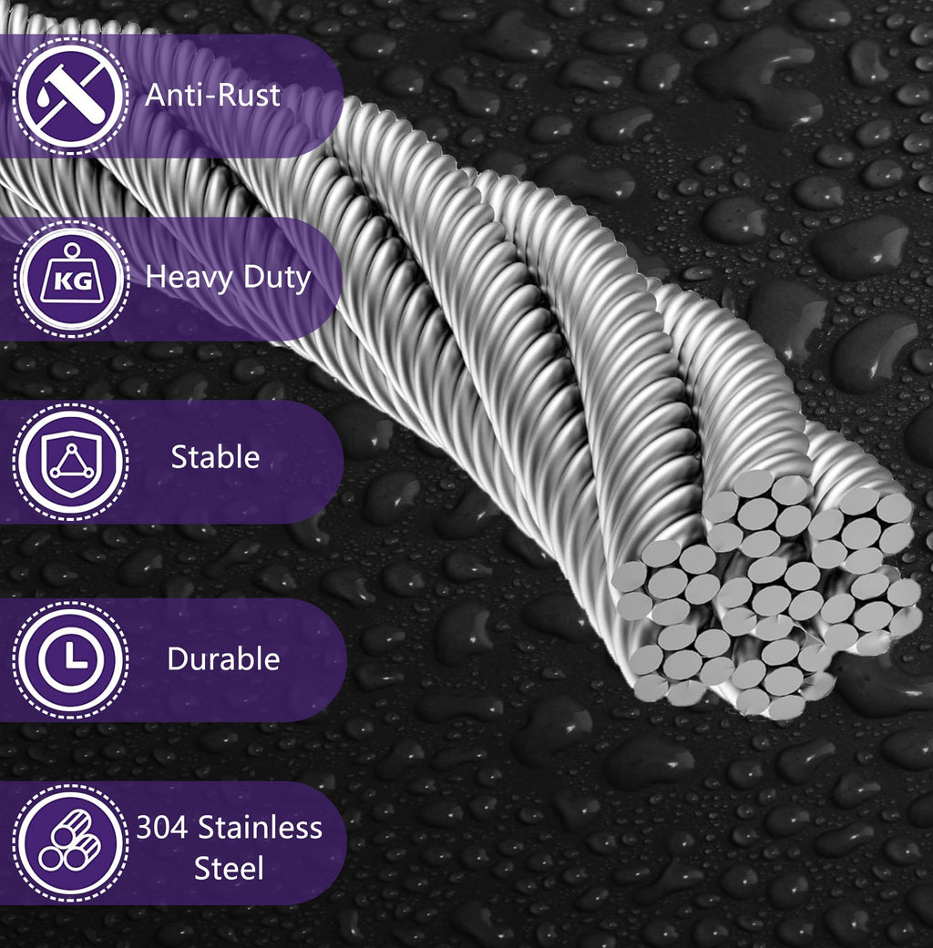 AFences 1/8" Wire Rope | 165FT Stainless Steel Cable with Cable Cutter | 7x7 Strand Core for Railing, Hanging, Garden Wire