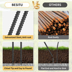 Besitu Rebar Stakes 48 inches 16-Pack Concrete Form Stakes Straight 3/8" Diameter Rebar Ground Metal Stakes for Landscaping, Securing Fence, Garden Plants Support, Survey Markers and Securing Trees