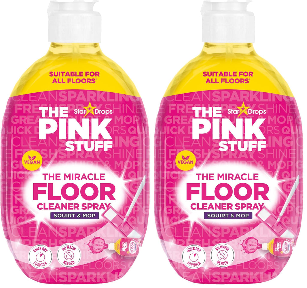Stardrops The Pink Stuff The Miracle Floor Cleaner Spray – Squirt & Mop Formula for Sparkling Clean Floors – Fast Drying,Streak-Free Finish,Fresh Fragrance,25.3 fl oz,(Pack of 2)