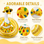 DaGailen Summer Porch Goose Outfits 23 Inch, Yellow Polka Dot Porch Goose Bikini with Swim Ring, Sun Hat Heart Sunglasses Porch Goose Accessories for Yard Garden Patio Decor