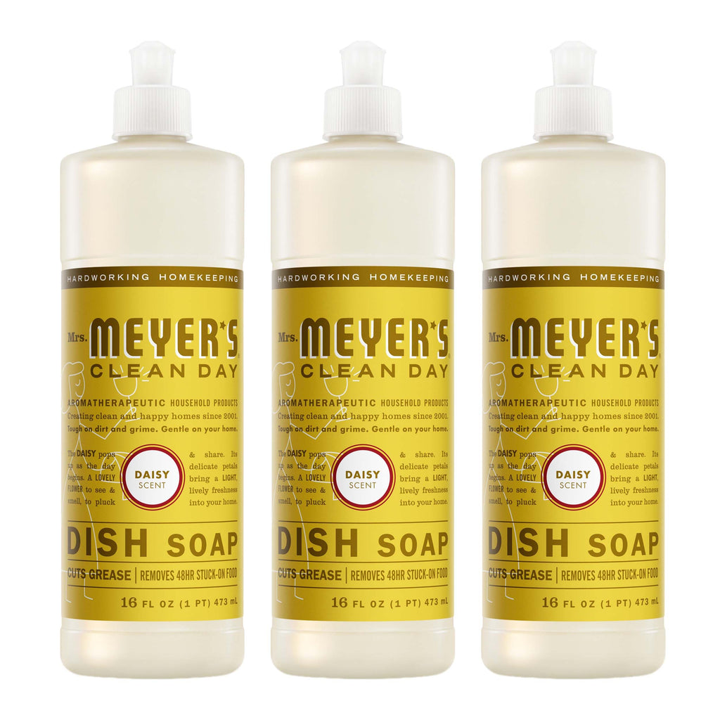 MRS. MEYER'S CLEAN DAY Liquid Dish Soap, Daisy, 16 fl oz, 3 Pack
