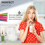Buenalife Heavy Duty Cleaning Brushes Set of 8 - Extra Long Straw Cleaners for Metal and Plastic Reusable Drinking Straws, to Clean Small Spaces, Sippy Cups, Water Bottles - Sturdy Hard Brush Bristles