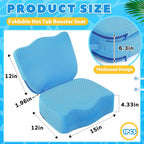 Yerliker 1 Pcs Foldable Hot Tub Booster Seat for Adults, Adjustable 2 Heights up to 6.3", Weighted Booster Seat 3D Air Mesh Hot Tub Accessories Quick Dry Micro Dot Non Slip for Spa Bathtub Pool