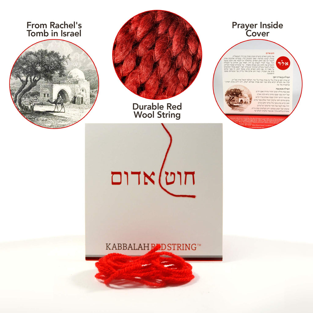 The Original Kabbalah Red String Bracelet from Israel - 60" Wool Cord for Spiritual Protection with Blessing, Prayer & Instructions (For Adults) for up to 7 Evil Eye Protection Bracelets
