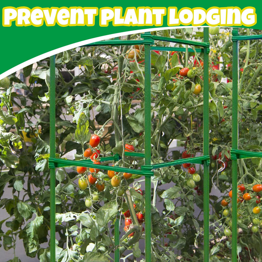 100Pcs Plant Stake Arms for Tomato Cage,11.8" Garden Stake Connectors with 2 Adjustable Buckles,Expandable Trellis Connectors Attach 11mm Diameter Plant Stakes for Climbing Plants Vegetables