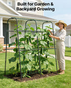 Suteck Cucumber Trellis for Raised Bed 63" x 63" U-Shaped Metal
