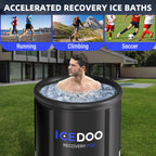 Upgrade XL Ice Bath Tub for Athletes, 119 Gallons Hot & Cold Plunge Tub with Cover for Recovery, Cold Water Therapy, Multiple Layered Portable Hot Tubs for for Home, Gym & Outdoor