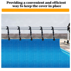 18Pcs Adjustable Length Upgraded Pool Solar Cover Reel Strap Pool Cover Reel Attachment Straps Pool Reel Strap Kit Including 6 Solar Cover Reel Blanket Straps with Hooks,6 Clamps,6 Touch Fastener