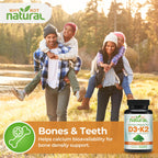 Why Not Natural Vitamin D3 K2 (MK-7) with Organic Spirulina, 10000 IU Extra Strength Supplement in Veggie Capsules, Supports Bone Health, Immune System and Mood