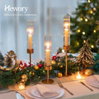 Hewory Gold Hurricane Candle Holder: 3PCS Candlestick Holders for Decor
