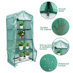 4 Tier Greenhouse Replacement Cover with Roll-Up Zipper Door