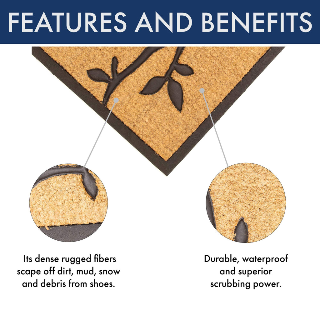 NoTrax, Bird on Branch, Rubber-Backed Natural Coir Doormat