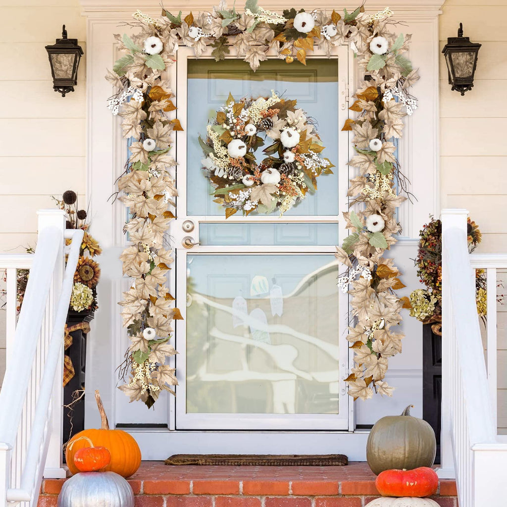 Fall Decorations for Home - 6Ft Autumn Maples Leaf Pumpkin Berry Garland