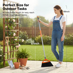 CLEANHOME Outdoor Brooms for Sweeping Patio, Commercial Grade Heavy Duty Broom with Stiff Bristle for Sweeping Garage,Deck,Kitchen,Straw, Outside Broom for Cleaning Pet Hair,Weeds,Leaves,Grey