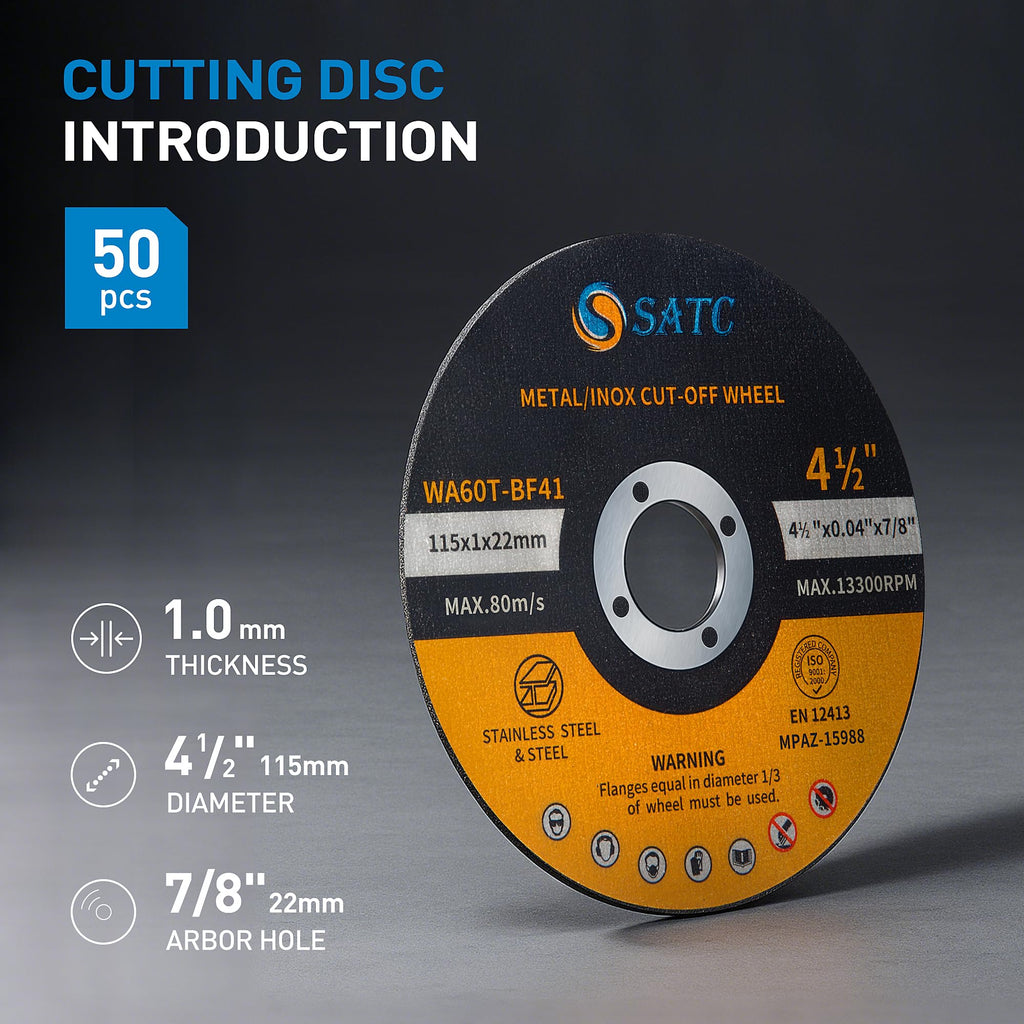 S SATC 4 1/2 Cut Off Wheel 50 PCS Cutting Wheels Angle Grinder Cutting Disc Ultra Thin Metal & Stainless Steel