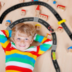 Haconba 10 Rolls 16.4 Feet Road Tape Black Road Tapes for Kids Toy Car Track Racing Party Decoration (Style Set 1)