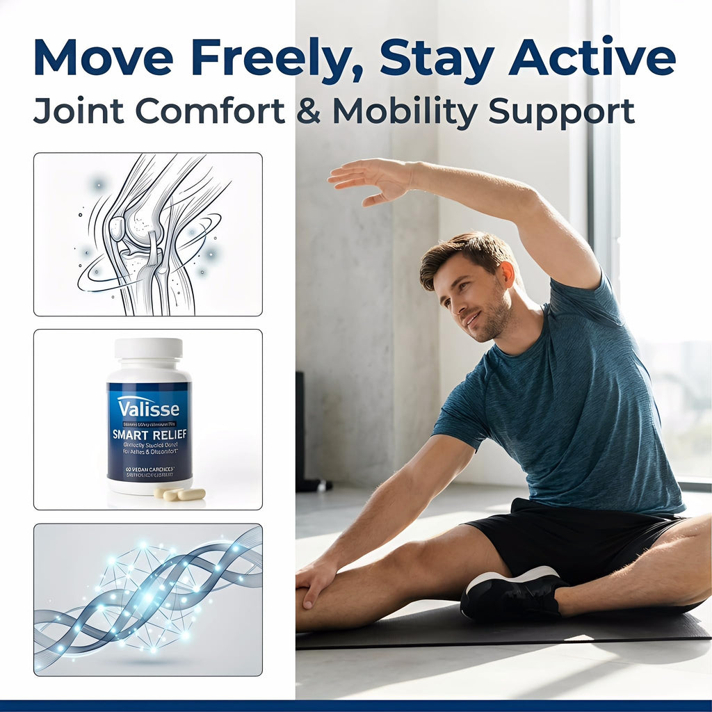 Jqewlg Valisse Smart Relief Pea 600mg - Multi-Pathway Support Formula, Immune Balance, Calm Mind & Body, Joint Comfort & Mobility Support - 60 Capsules