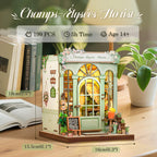 CUTEBEE Book Nook Kit - DIY Miniature House Dollhouse Kit for Adults and Teens, Booknook Tiny House Bookshelf 3D Wooden Puzzle, Gifts for Family (Champs-Élysées Florist)