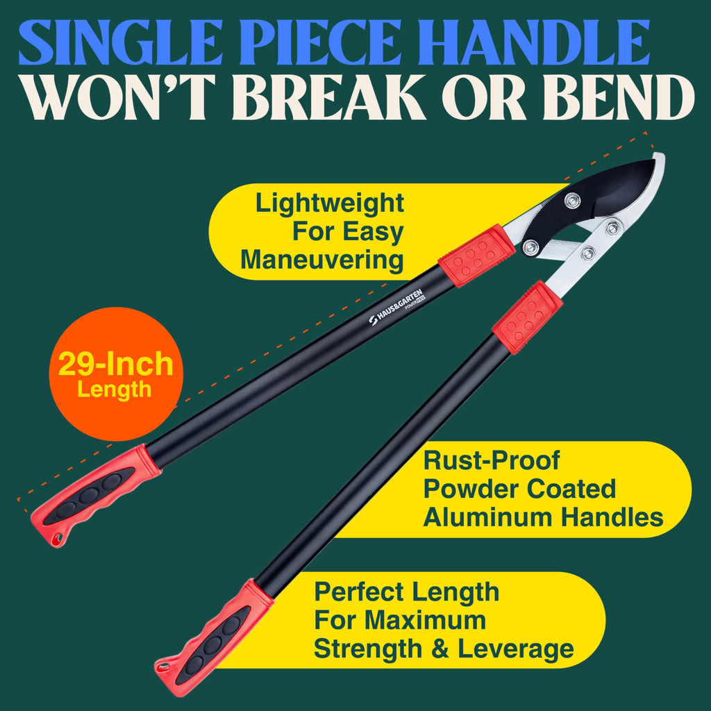 Haus & Garten PowerPRO Compound Action 29" Bypass Loppers - Use as loppers for tree trimming, branch cutters, heavy-duty garden pruning tree clippers, lopping shears