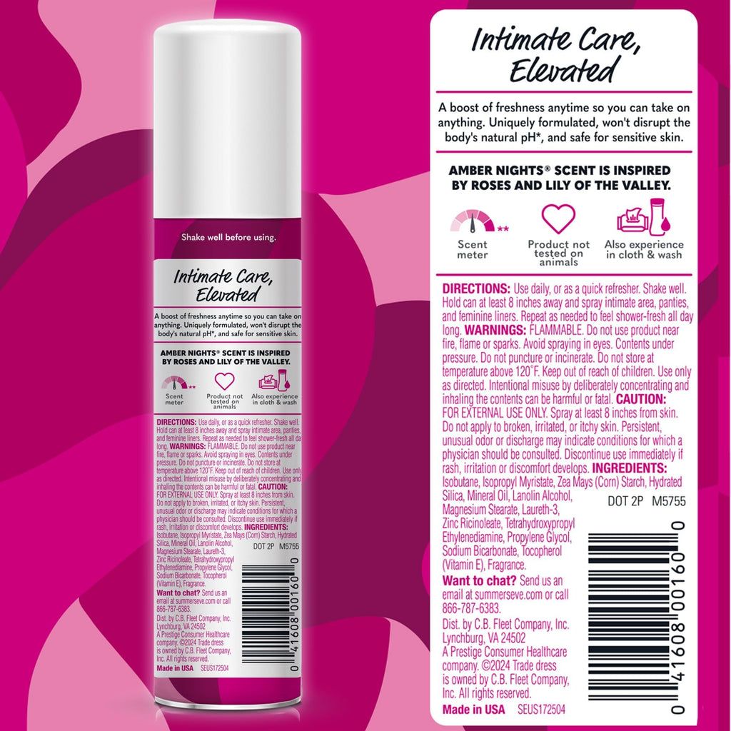Summer's Eve Amber Nights Daily Refreshing Feminine Spray, 2 oz (Pack of 3)